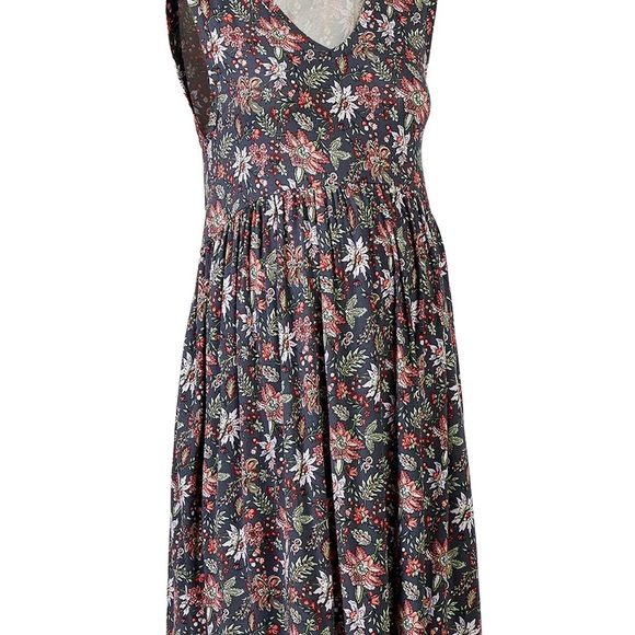 LOFT Maternity Garden V-Neck Swing Dress In Coastal Grey - Picture 1 of 5